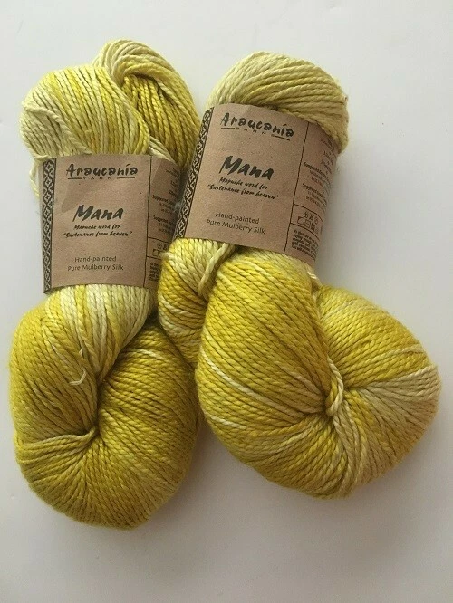 Hilo de seda pura morera pintado a mano Araucania Mana 02 dorado Foto 1 de 1
