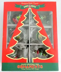 Christopher Radko Shiny Brite Ornament Set of 6 JUBLILANT JOLLY PINECONES Atomic - Picture 1 of 10