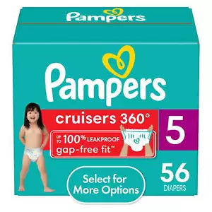 Pampers Cruisers 360 Pull-On Baby Diapers Size 5, 56 Count - Picture 1 of 9