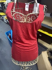 Wolford Top Shirt Tank Red Solid Size M - Picture 1 of 7