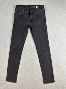 Volcom 2X4 Skinny Tapered Denim Jeans Size 28 Black Stretch Skate Street Wear - Picture 1 of 14