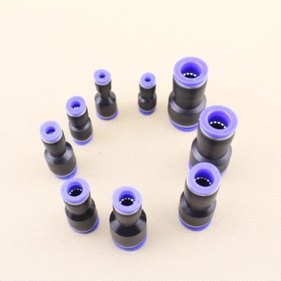 气动减压联合管 OD 3/8 英寸至 1/4 英寸空气推入接头转换器 5 件 — 第 1/4 张图片