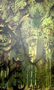 CB2 Parvez Taj Buddha Vishnu Giclee Print on Canvas Signed - Picture 1 of 11