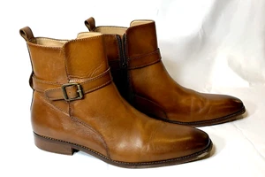 LA Milano Botas de Vestir Para Hombres 11 Cuero Marrón Tostado Chelsea Tobillo Sin Cordones Girard - Imagen 1 de 13