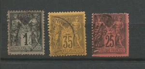 France 1870/80 type Sage 3 timbres oblitérés /TR16 - Imagen 1 de 1