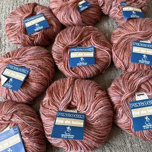 Vintage Pingouin 100% Wolle Flauschgarn Rosa Rot Orange Rost Ombre Menge 9 - Bild 1 von 4