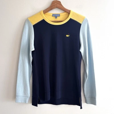 Camisa manga longa golfe Masters Magnolia Lane Collection Colorblock Pima algodão - Imagem 1 de 4