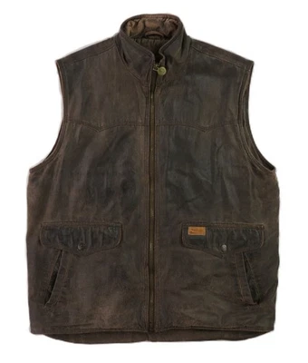 Outback Trading Company Men’s M Brown Landsman Aztec Fleece Lined Cotton Vest - Image 1 of 4