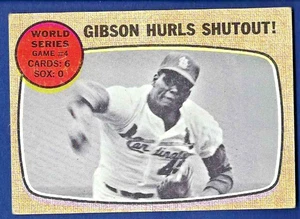 1968 Topps 1967 Serie Mundial Juego #4 Gibson Hurls Shutout! #154 en muy buen estado - muy buen estado - Imagen 1 de 2