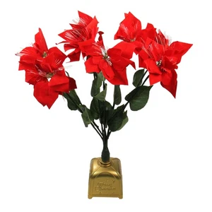 Northlight 20" Fiber Optic Red Poinsettia Artificial Christmas Plant - Picture 1 of 2