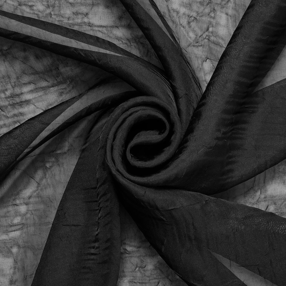 Tela de gasa triturada 110" extra ancha arrugada ligera poliéster transparente Foto 1 de 1