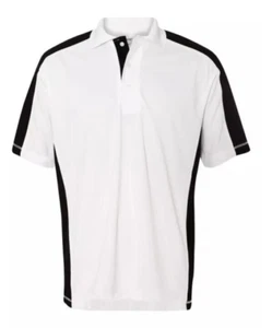 FeatherLite Men's Golf Polo Black White Moisture Wick Mesh Sport Shirt 4XL - Picture 1 of 3