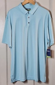 Ben Hogan Performance Men's Aqua Houndstooth S/S Polo Shirt Size XL(46-48) - Picture 1 of 23