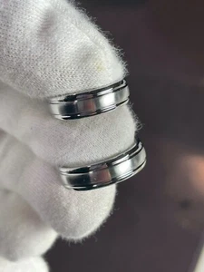 Wedding Band Set, Solid Titanium Rings, Made to Order - Picture 1 of 6