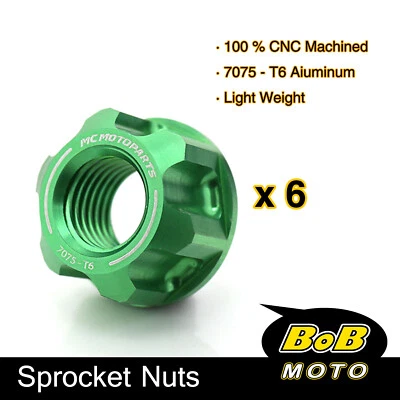 Porcas de roda dentada traseira SPOKE6 x6 ajuste CBR600 RR 03-18 CBR954 RR2-RR3 Fireblade 02 03 - Imagem 1 de 4