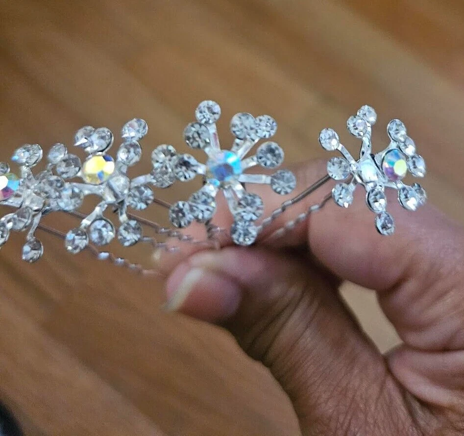 Pinzas para el cabello de boda CraftbuddyUS 10 piezas x 19 mm con racimo de cristal diamantes de imitación Foto 1 de 4