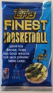 Topps Finest NBA Basketball '96 - 97 Series 2 ~ 6 Cards ~ Hobby Pack ~ SEALED - Picture 1 of 3