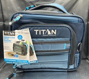 Titan Deep Freeze Expandable Lunch Box + 2 Containers + 2 Ice Walls, Gray - Picture 1 of 9