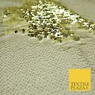 Reversible GOLD & CREAM MERMAID SEQUIN Fabric 2 Colour Way Changing Net 1815