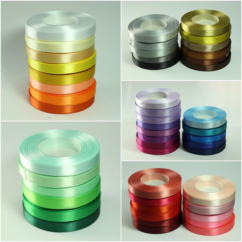SATIN RIBBON 32m HIGH QUALITY ## FREE POSTAGE ## 6mm 12mm 25mm FULL ROLL 32m