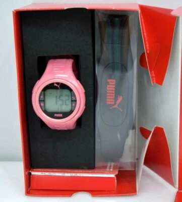 Puma Digital Heart Rate Monitor Pink Rubber PU910541008 $90 Watch - Image 1 of 2