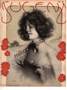 1901 Jugend #45 Oct 23 German Art Nouveau - The Woman at the Piano; Rare - Picture 1 of 2