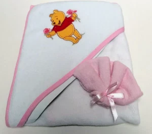 Christmas - New 3PK Pink Disney Winnie the Pooh Terry Hooded Towel&Washcloth - Picture 1 of 1