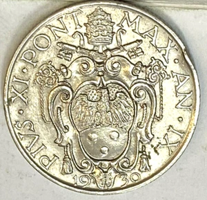 VATICAN CITY ITALY 1930 ONE 1 LIRA LIRE LOW MINTAGE KEY DATE VERY SCARCE RARE - Picture 1 of 2