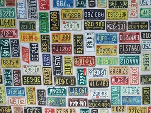 PLACAS RETRO RUTA HISTÓRICA 66 COLORES VIBRANTES TELA ALGODÓN TOSTADO FQ  - Imagen 1 de 8