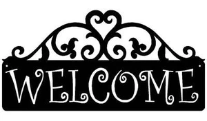 Curling Vines Scroll Willkommensschild - Made in USA - Bild 1 von 2