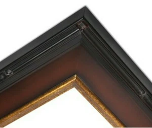 3.5" Black cherry Gold Picture Frame Wedding Gallery PLEIN AIR frames4art M117R - Picture 1 of 2