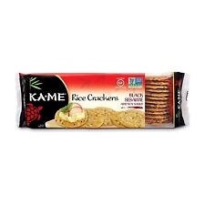 Ka Me Black Sesame and Soy Sauce Rice Crackers, Case of Twelve 3. 5 Oz packages