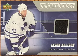 2006-07 Upper Deck UD Game Jersey Jason Allison #J-AL Toronto Maple Leafs - Picture 1 of 2