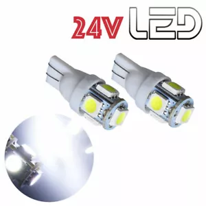2 Bulbs W5W T10 5 LED 24V White Light Truck For Scania Iveco Renault Volvo Man - Picture 1 of 1