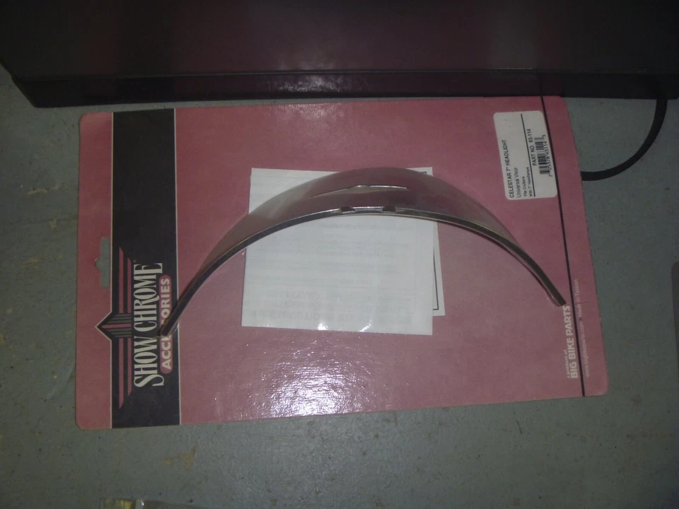 NOVO NOS Show Chrome Celestar 7" viseira de luz de farol cromada 63-114 - Imagem 1 de 1