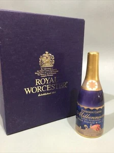Royal Worcester Bone China Candle Snuffer Millennium Champagne Bottle - Picture 1 of 7