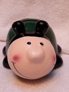 Lady Bug Piggy Bank Green VGC - Picture 1 of 7