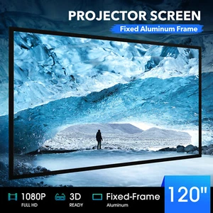 4K Projector Screen 120" Movie Theatre 16:9 HD TV 3D Home Cinema Projection - Picture 1 of 11