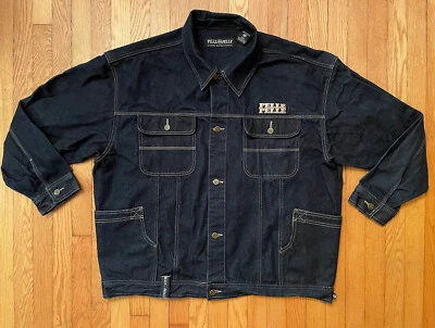 Jaqueta jeans vintage Pelle Pelle Marc Buchanan hip-hop tamanho 2XL - Imagem 1 de 4