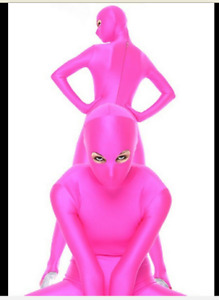 Hot Pink Lycra spandex zentai costume bodysuit Open Eyes size S-XXL