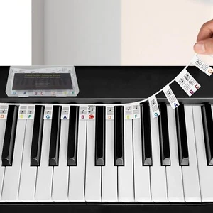Etiquetas de notas de teclado de piano de silicona extraíbles de 88 teclas - Foto 1 di 7