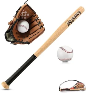 Baseball Bats Set 25 Baseball Bat 2pcs Ball 10.5 Baseball Glove Softball Set Kit - Picture 1 of 6