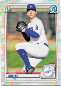 2020 Bowman Draft Chrome Refractor Bobby Miller #BD-38 1st Los Angeles Dodgers