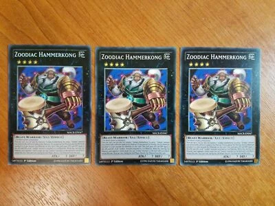 Yugioh Cards 3x Zoodiac Hammerkong MACR-EN047 1st Edition Common Near Mint - Image 1 of 4