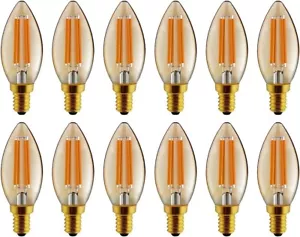 Helloify B11 Dimmable Vintage LED Edison Candelabra Bulb, 60W Equivalent (12pk) - Picture 1 of 6