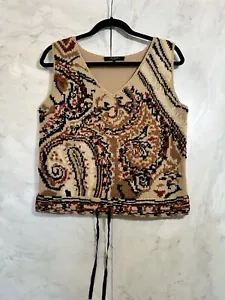 Max Mara Weekend Patterned Wool Blend Knit Vest Size L - Picture 1 of 8