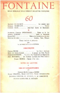 Revue mensuelle de la poesie et des lettres françaises / fontaine n°60|Collectif - Picture 1 of 1