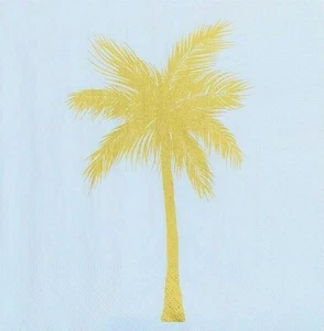 4 x Single Paper Napkins Decoupage Crafting Table Gold Palm Tree 6 - Picture 1 of 2