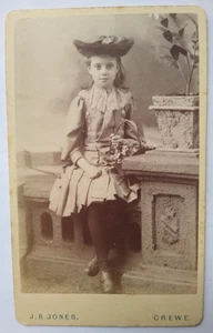 CDV Girl Large Hat Flower Basket by Jones, Crewe Cheshire - Picture 1 of 2