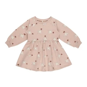 Rylee + Cru Blush Pink with White Doves Allover Print Sweatshirt Dress 2-3y - Picture 1 of 10